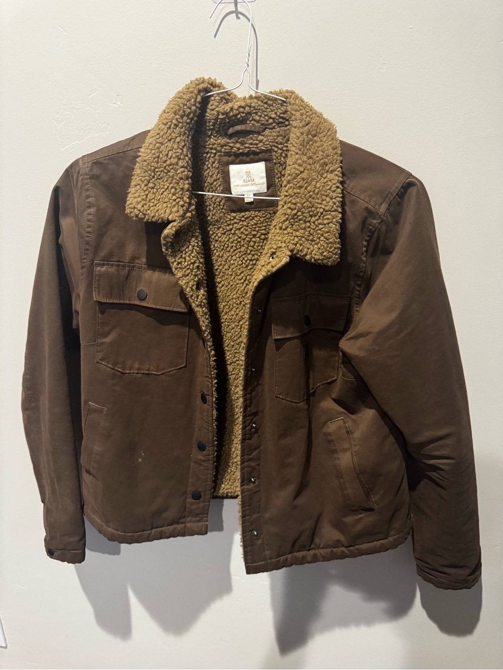 Roark Brown Sherpa-Lined Military Field Jacket